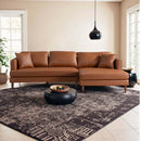 Blake L-Shaped Cognac Vegan Leather Sectional Sofa Right Facing