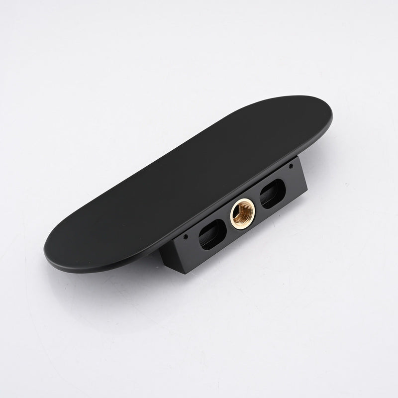 Modern Wall Mount Bathtub Faucet With Single Handle And Waterfall Spout - Matte Black