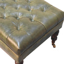 Buffalo - Leather Ottoman With Castor Legs