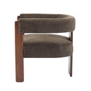 Modern Upholstered Accent Arm Chair With Barrel Back Design