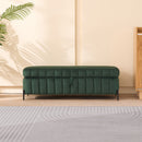 Wide Upholstered Velvet Storage Soft Bench Ottoman With Metal Legs