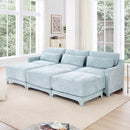 Stylish Sofa With Ottoman And Lumbar Pillows, Ergonomic Design