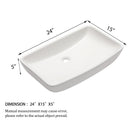 Rectangular Vessel Bathroom Sink - White