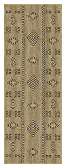 Earth - 2'7" X 7'3" Indoor, Outdoor Area Rug - Jute / Black
