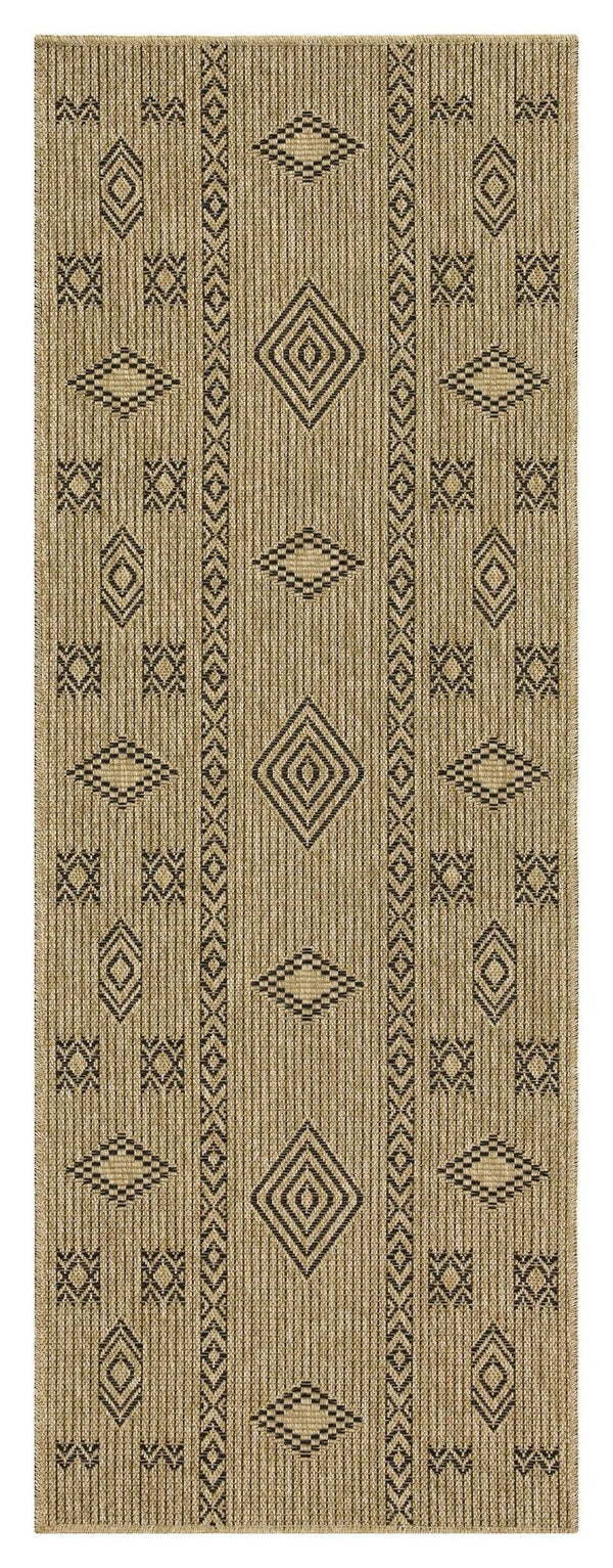 Earth - 2'7" X 7'3" Indoor / Outdoor Area Rug - Jute / Black