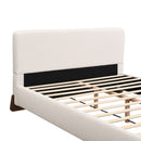 Queen Size Elegant Terry Upholstered Bed - White