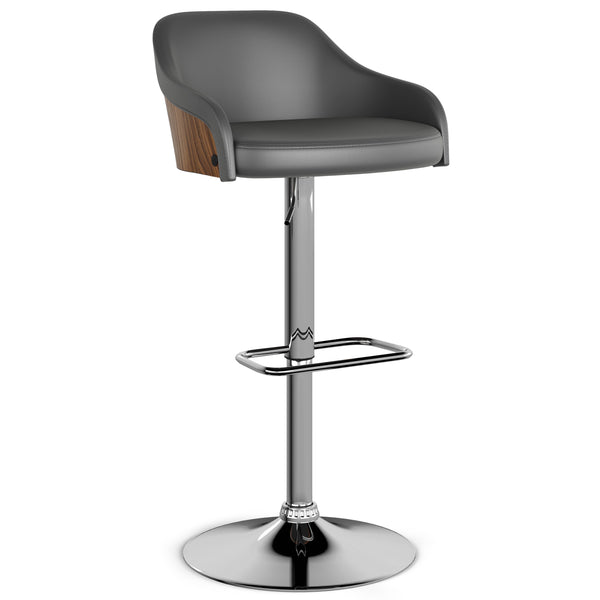 Hutton - Adjustable Swivel Bar Stool - Charcoal Gray