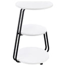 Hilly - 3-Tier Round Accent Side Table - White And Black