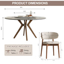 Modern Sintered Stone Dining Table Set With Chairs