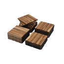 Interlocking Deck Tiles Striped Pattern, Waterproof Anti Mildew Brown