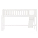 Twin Size Low Loft Bed with Ladder and Slide,White(OLD SKU:WF196418AAK)