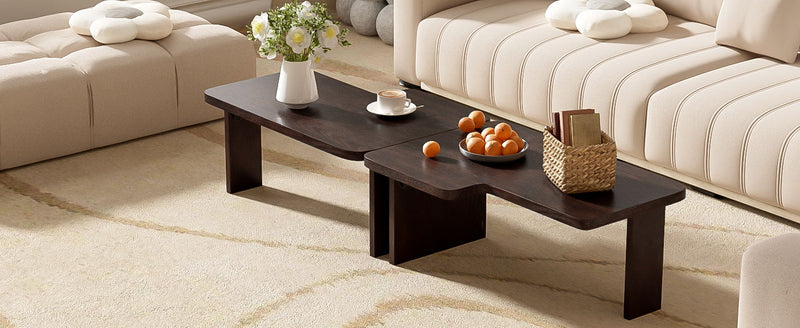 Modern Minimalist Coffee Table Set With Splicing Design