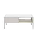 40.16" Rattan Coffee Table, Sliding Door For Storage, Metal Legs, Modern Table For Living Room