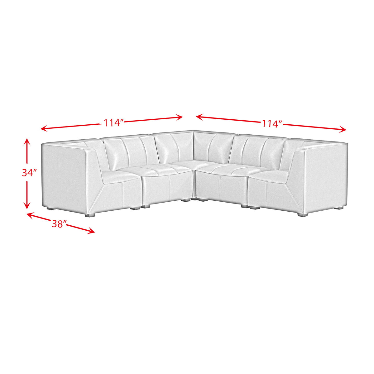 Blake Modular 6 Piece Living Room Set in Pebble Tan by Elements International, view 2