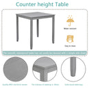5 Pieces Dining Table Set, Counter Height Kitchen Table Set With Square Table And 4 Upholstered Chairs
