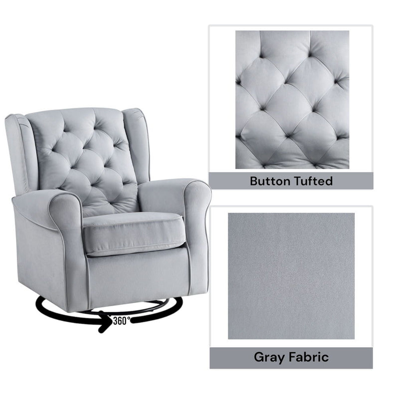 Zeger - Swivel Chair - Gray Fabric - Atlantic Fine Furniture Inc