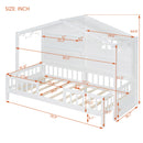 House Bed With Shelves, Window And Sparkling Light Strip On The Roof