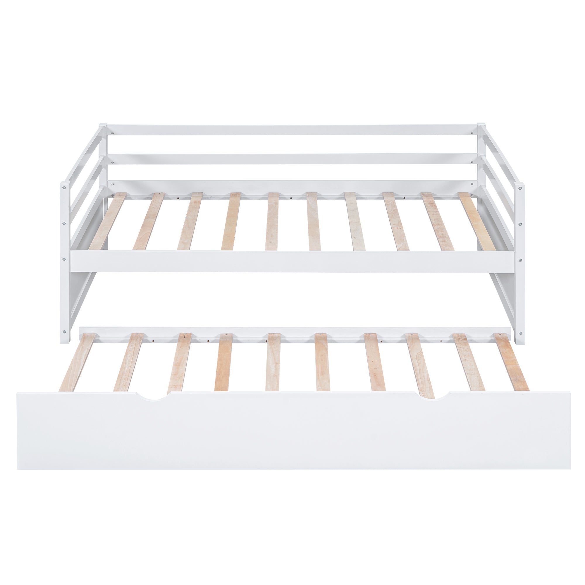 Twin Size Wood Daybed with Twin Size Trundle, White - Atlantic Fine Furniture Melbourne FL