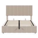 Elegant Upholstered Platform Bed With Hydraulic Storage System