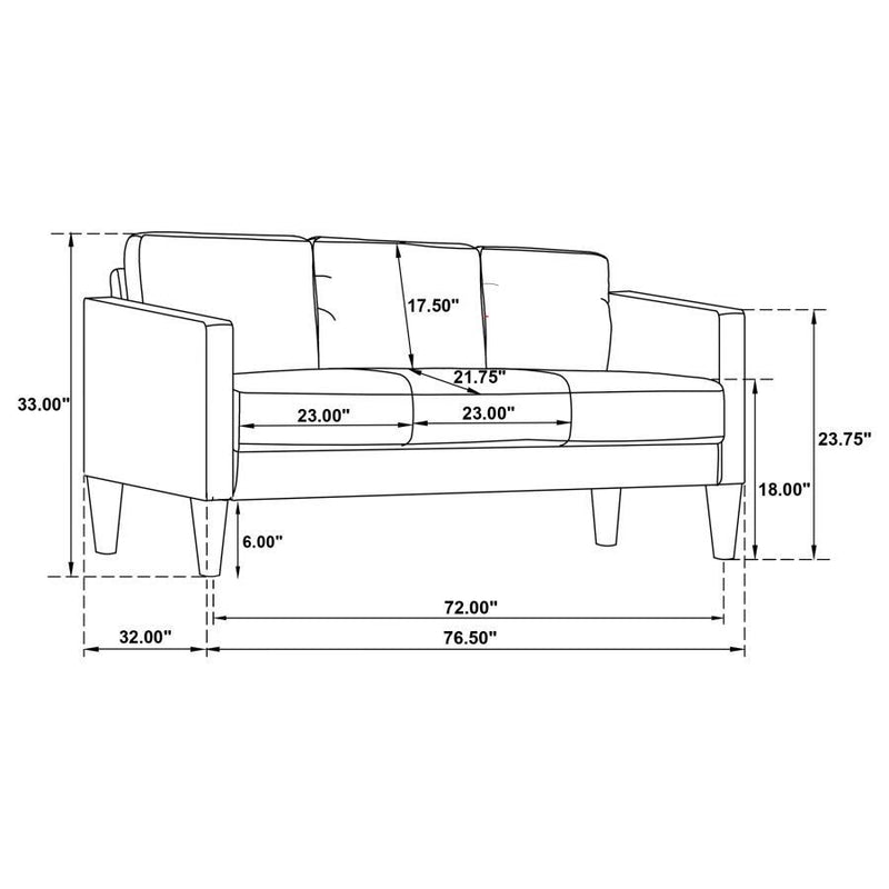 Ruth - Upholstered Track Arm Sofa Set
