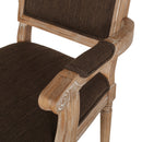 French Country Style Upholstered Dining Chair With Square Backrest