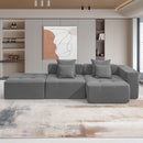 Free Combination L Shaped Modular Sectional, Minimalist Floor Couch Set, Convertible Foam Filled Cloud Compressed Couch For Living Room
