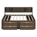 Daybed With 2 Bedside Cabinets, Upper Shelves And 4 Drawers