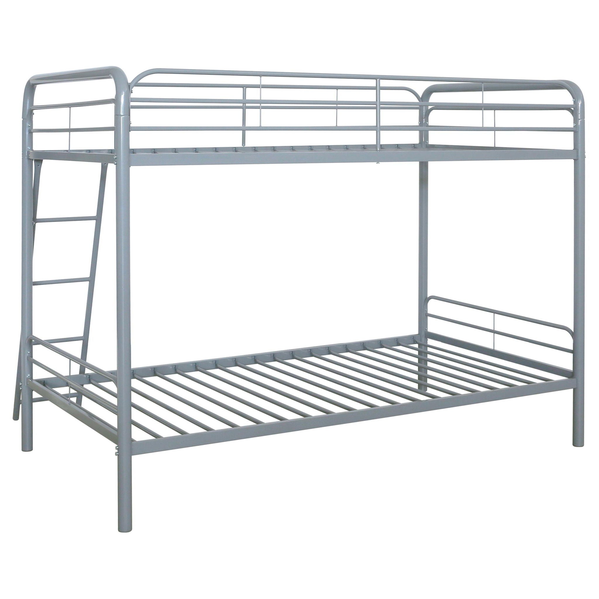 Carson Metal Twin Over Twin Bunk Bed Glossy Silver