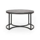 Icebergs - 3 Piece Coffee Table Set With Wood Top And Iron Base - Black / Gray