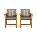 Outdoor Dining Chair Acacia Wood Frame (Set of 2)