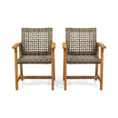 Outdoor Dining Chair Acacia Wood Frame (Set of 2)