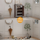 Elegant Decor Mirrored Shoe Cabinet With Edging Double Door Storage Cabinets Glass - Brown / Silver / Gray