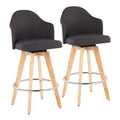 Ahoy - Contemporary Fixed Height Counter Stool & Round Footrest (Set of 2)