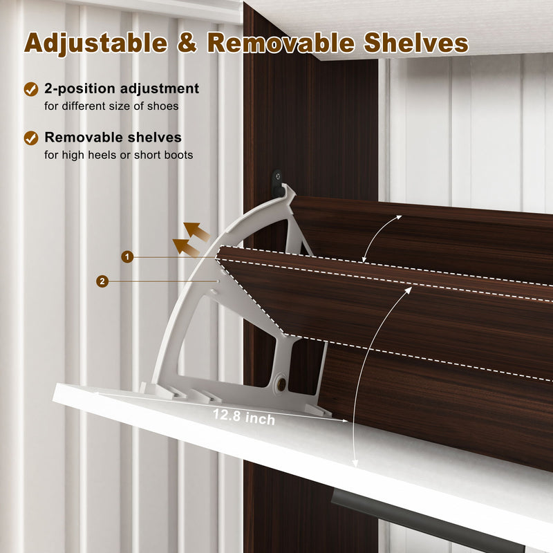 Modern Freestanding Shoe Storage Cabinet With 3 Flip Drawers