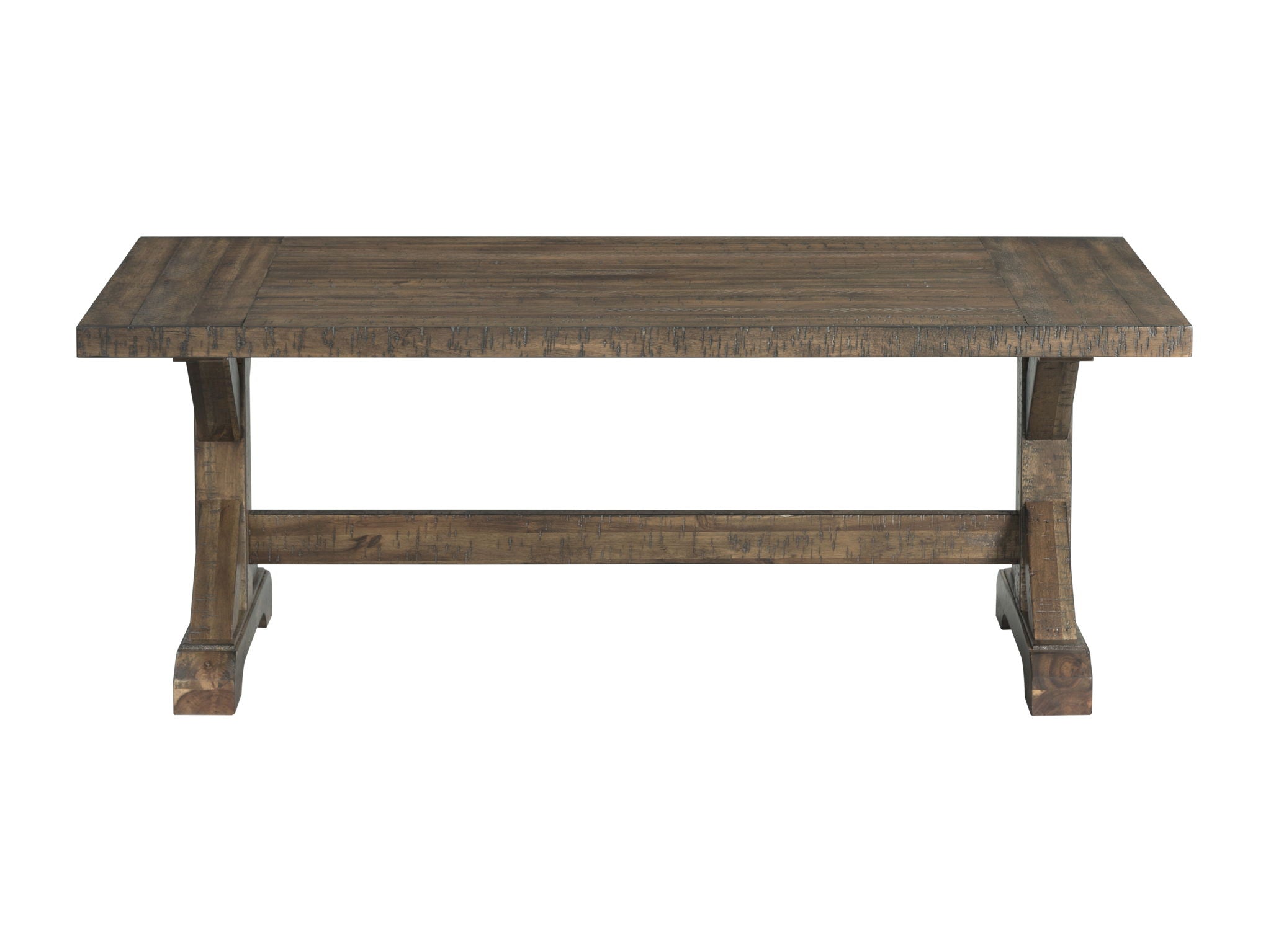 Finn - 3 Piece Accent Trestle Table Set (Coffee Table & Two End Tables) - Dark Walnut