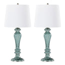 Windsor - Contemporary Table Lamp (Set of 2) - Clear Turquoise / Off White