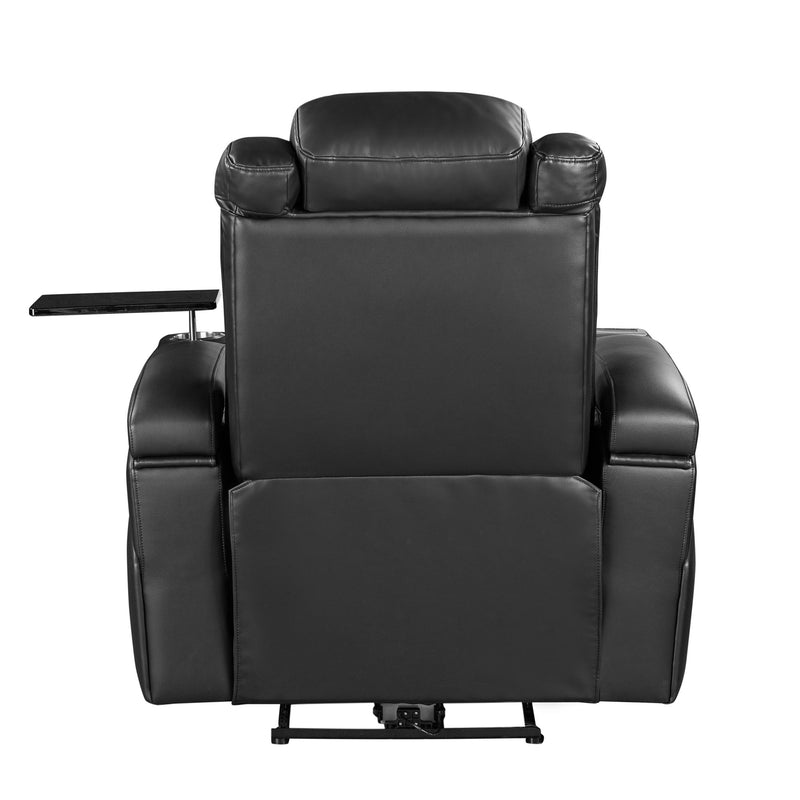 Power Recliner Home Theater Recliner With Power Adjustable Headrest, Wireless Charging Device, USB Port, Storage Arms, Cup Holder And Swivel Tray Table For Living Room