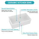 Undermount Workstation Single Bowl Porcelain Ceramic Kitchen Sink