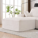 Modular Sectional Sofa With Ottoman, USB And Type C Charger, Petal Armrest Design