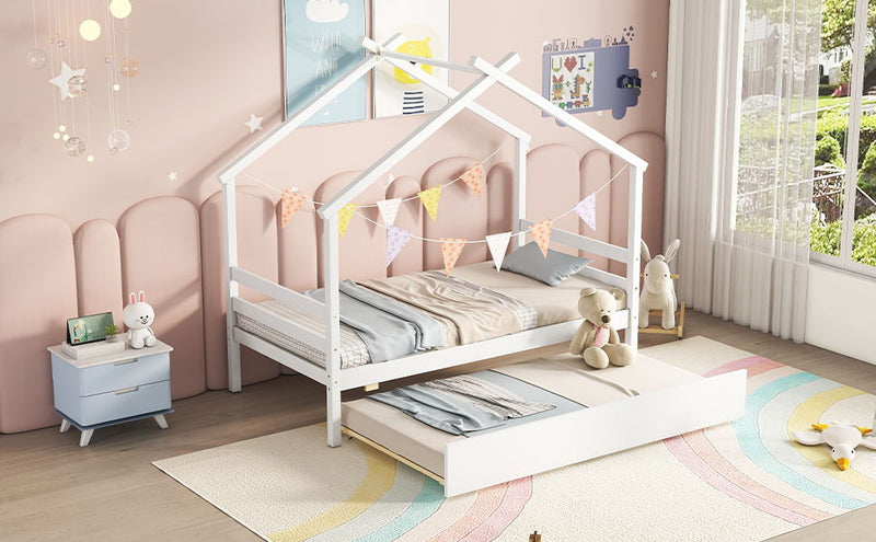 House-Shaped Bed With Trundle