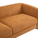 Contemporary Boucle Sherpa Sofa With Birch Wood Legs