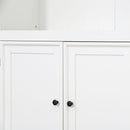 Retro Style Display Bookcase With Adjustable LED Ceiling Light And Tempered Glass Shelves - White