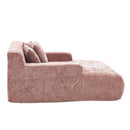 Chenille Interior Lazy Sofa Chaise Longue Armchair With 3 Pillows And Armrests