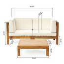 Brava - X Back 2 Seater Sectional Loveseat With Coffee Table