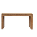 Modern Rustic Wood Table, Rectangular Living Room Center Table With Floating Top Design