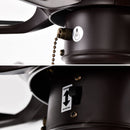 52" Crystal Shade Ceiling Fan Lamp, 3 Speed, 4 Timing, 5 Reversible Blades Crystal Ceiling Fan, 5 Pieces X E12 (No Include Bulb), Hand Pull Chain - Matte Black