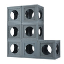 Outdoor Cat House With Shelves And Weather Protection, Removable Wood Boxes - Gray