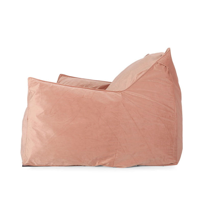 Fila - Velveteen Oversized Seater Bean Bag Chair With Armrests