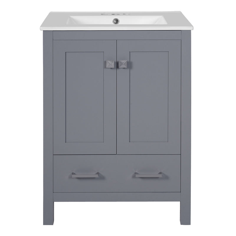 Bathroom Vanity With Integrated Undermount Ceramic Sink, 2 Doors And 1 Drawer, Soft Close Hinges