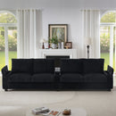 Modern 4 Seater Corduroy Sofa Couch With USB Ports And Hidden Storage